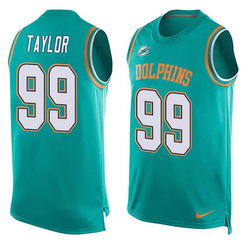 Nike Dolphins #99 Jason Taylor Aqua Green Team Color Men's Stitched NFL Limited Tank Top Jersey - Click Image to Close